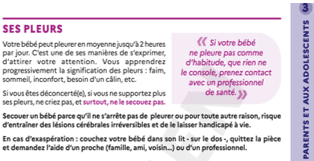 carnet de santé syndrome du bébé secoué et pleurs