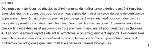 nounous maltraitance bébé secoué